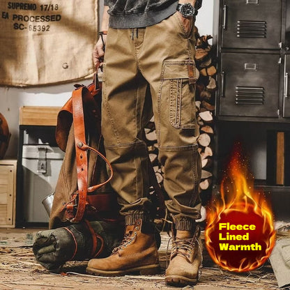 Men's workwear multi-pocket trousers, trendy loose casual functional cuffed trousers - MYSTERYBOXS