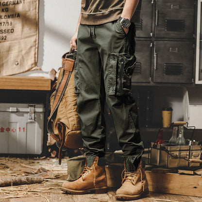 Men's workwear multi-pocket trousers, trendy loose casual functional cuffed trousers - MYSTERYBOXS
