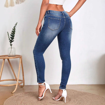 Flowerpot embroidered jeans - MYSTERYBOXS