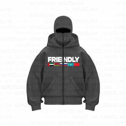 Ninja mask double hooded unique design hooded sweatshirt - MYSTERYBOXS