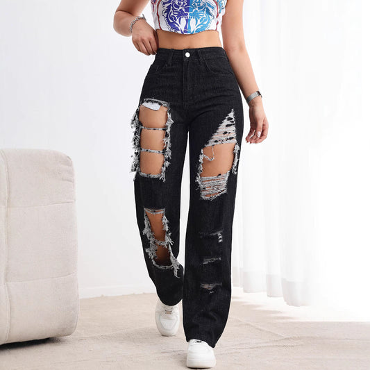 Ripped black jeans - MYSTERYBOXS
