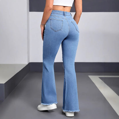 Heart pattern ripped jeans - MYSTERYBOXS