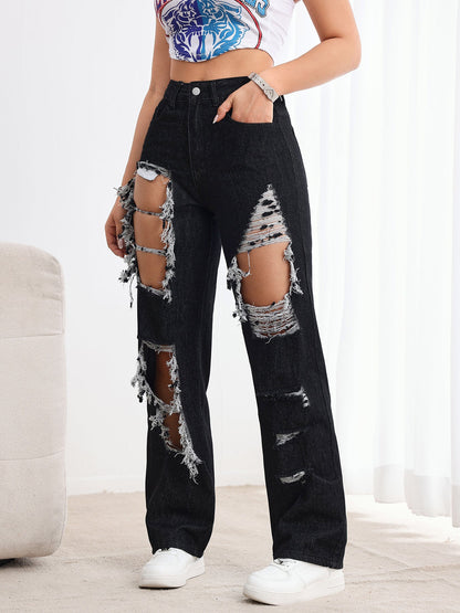 Ripped black jeans - MYSTERYBOXS