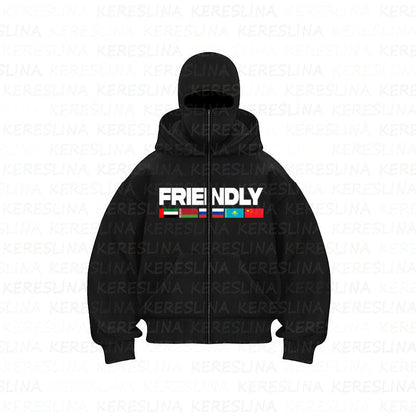 Ninja mask double hooded unique design hooded sweatshirt - MYSTERYBOXS