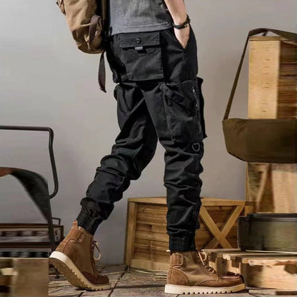 Men's workwear multi-pocket trousers, trendy loose casual functional cuffed trousers - MYSTERYBOXS