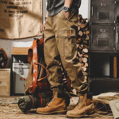 Men's workwear multi-pocket trousers, trendy loose casual functional cuffed trousers - MYSTERYBOXS