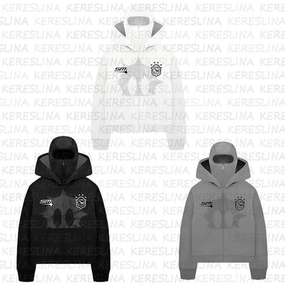 Ninja mask double hooded unique design hooded sweatshirt - MYSTERYBOXS