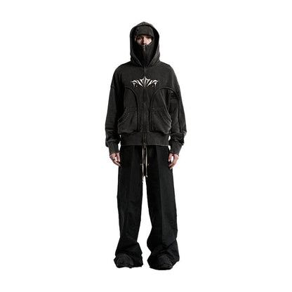 Ninja Mask Double Hood Unique Design Hoodie - MYSTERYBOXS