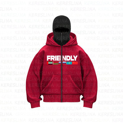 Ninja mask double hooded unique design hooded sweatshirt - MYSTERYBOXS