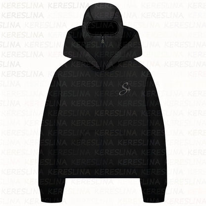 Ninja mask double hooded hooded sweatshirt with unique design - MYSTERYBOXS