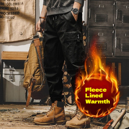 Men's workwear multi-pocket trousers, trendy loose casual functional cuffed trousers - MYSTERYBOXS