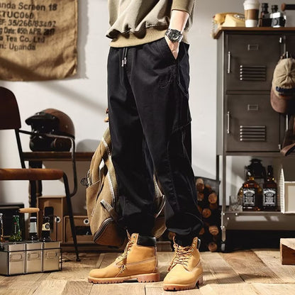 Men's workwear multi-pocket trousers, trendy loose casual functional cuffed trousers - MYSTERYBOXS