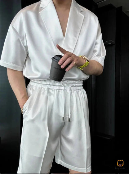 Cool & Confident — The V-Neck Lounge Set for Summer - MYSTERYBOXS