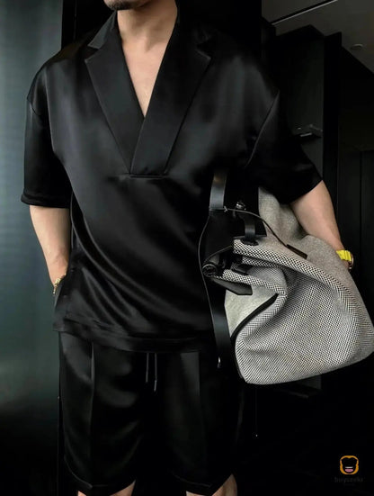 Cool & Confident — The V-Neck Lounge Set for Summer - MYSTERYBOXS