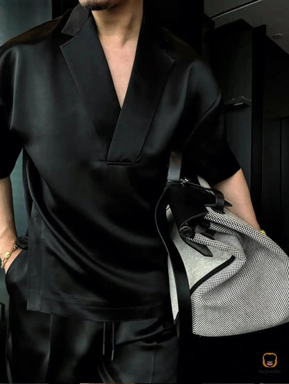Cool & Confident — The V-Neck Lounge Set for Summer - MYSTERYBOXS