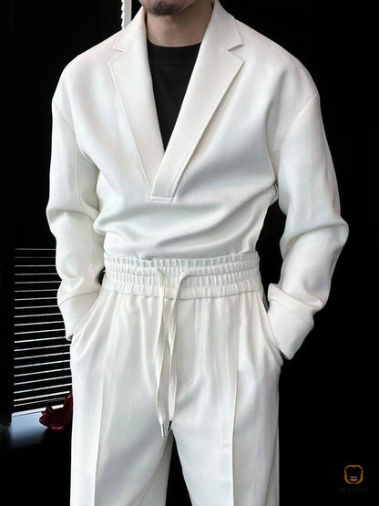 Style Meets Comfort — V-Neck Lounge Set for Every Moment - MYSTERYBOXS