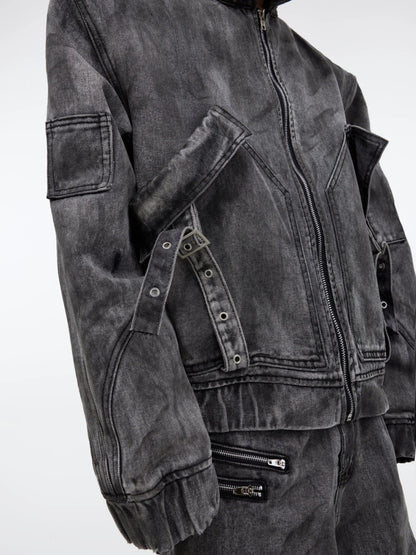 【25s Mar.】Vintage Denim Jacket  Baggy Cargo Pants - MYSTERYBOXS