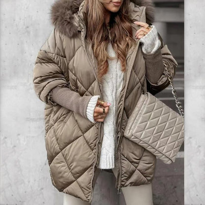 [Autumn-Winter Special] Women's Patchwork Knit Sleeve Mid-Length Parka - MYSTERYBOXS