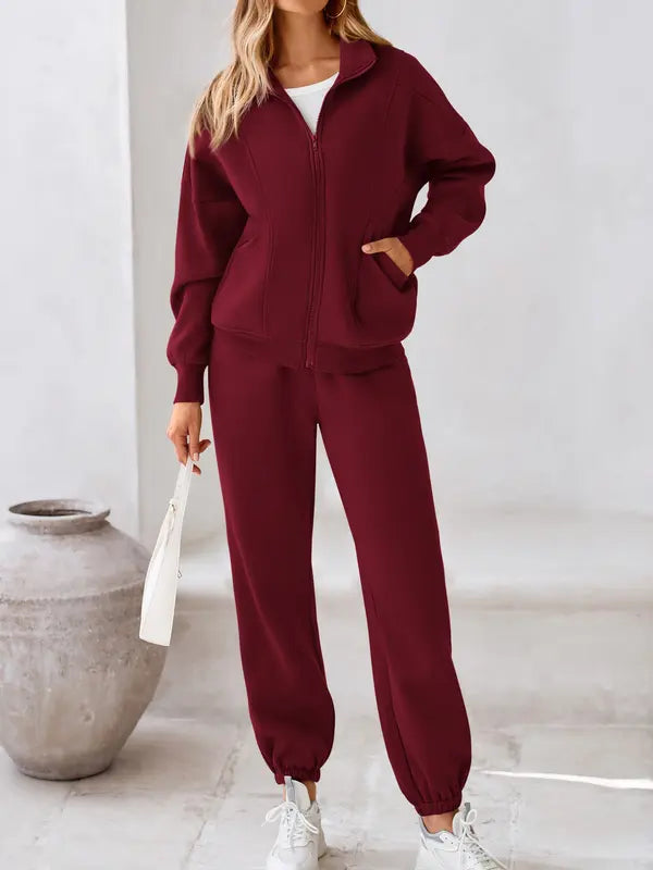 Fall-Winter Fleece Sweatshirt & Pants Set