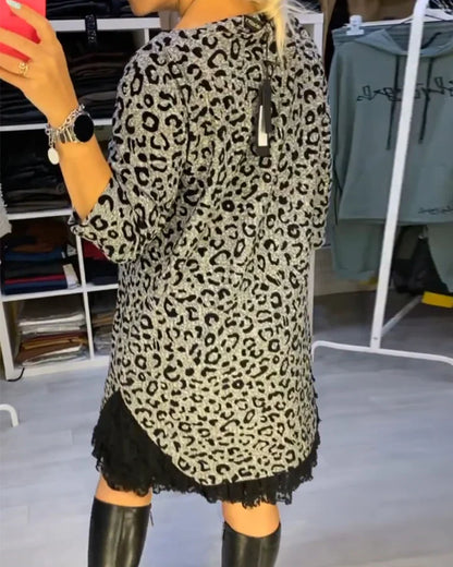 Slimming leopard print dress - MYSTERYBOXS