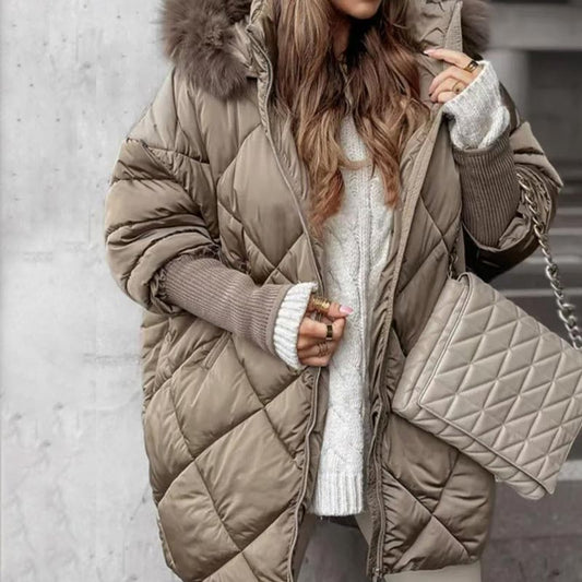 [Autumn-Winter Special] Women's Patchwork Knit Sleeve Mid-Length Parka - MYSTERYBOXS
