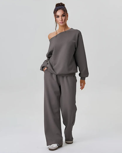 Off-shoulder casual fashion two-piece suit - MYSTERYBOXS