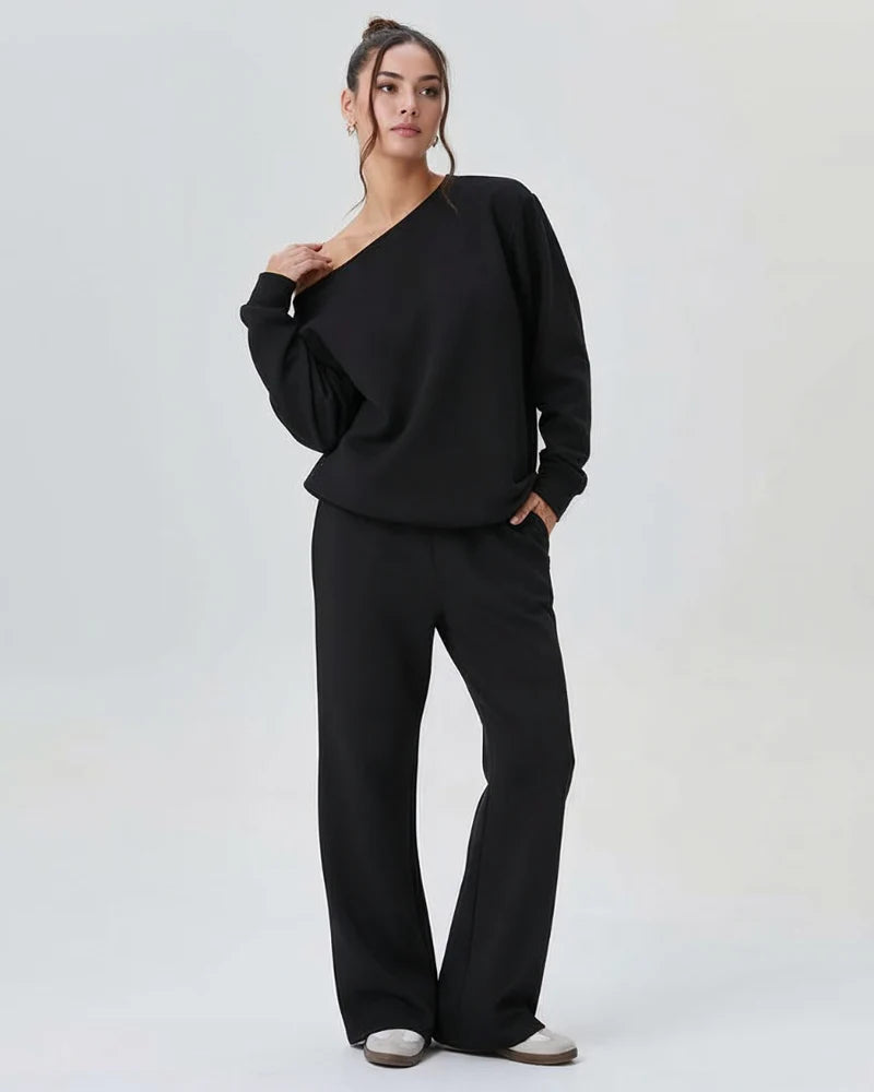 Off-shoulder casual fashion two-piece suit - MYSTERYBOXS