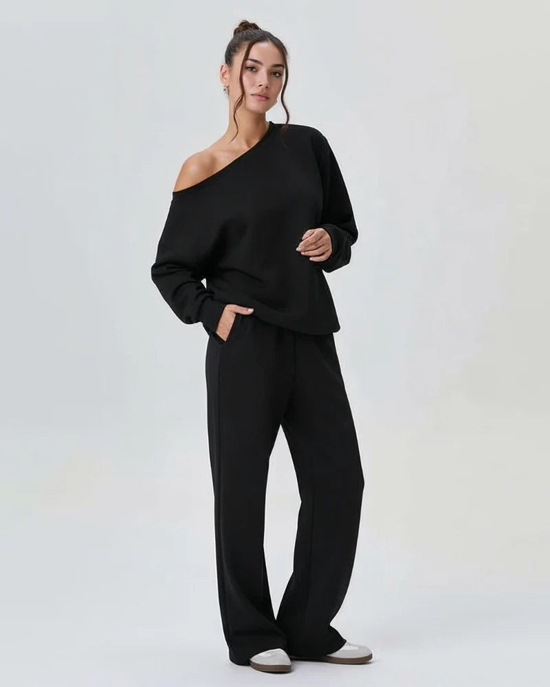 Off-shoulder casual fashion two-piece suit - MYSTERYBOXS