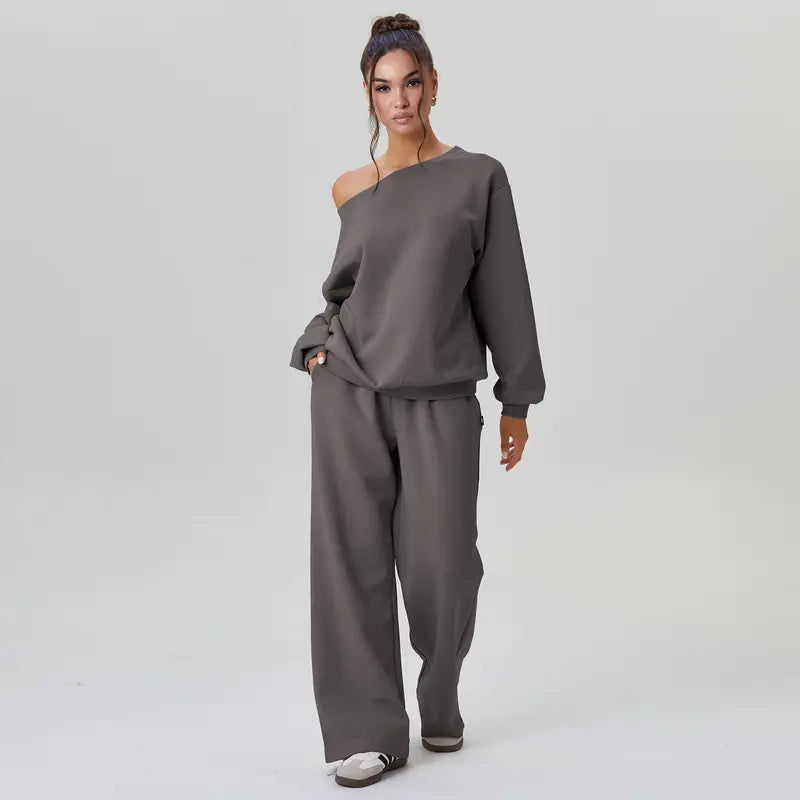 Off-shoulder casual fashion two-piece suit - MYSTERYBOXS