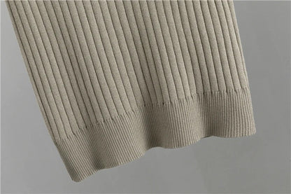 Turtle Neck Knit Tank 3-Piece Cardigan Set - MYSTERYBOXS