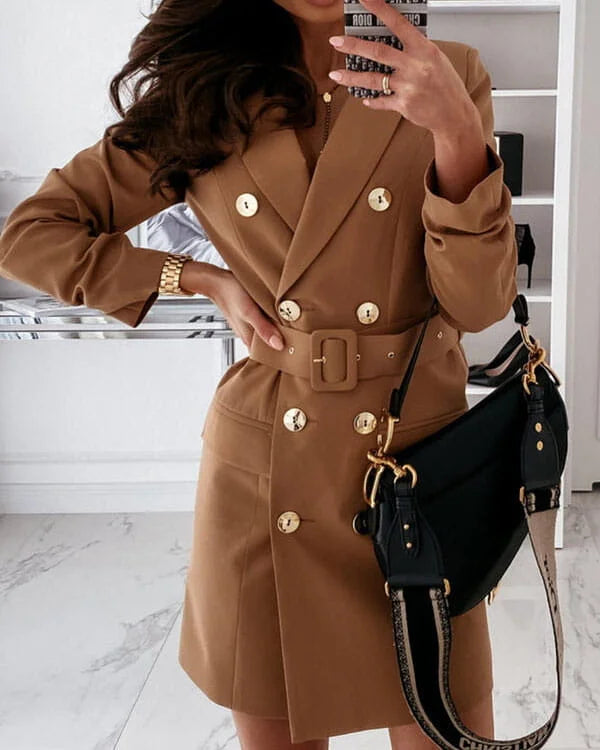 Elegant V-neck loose button-down jacket - MYSTERYBOXS