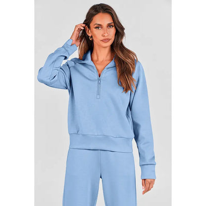 Women’s Half-Zip Pullover 2-Piece Set - MYSTERYBOXS