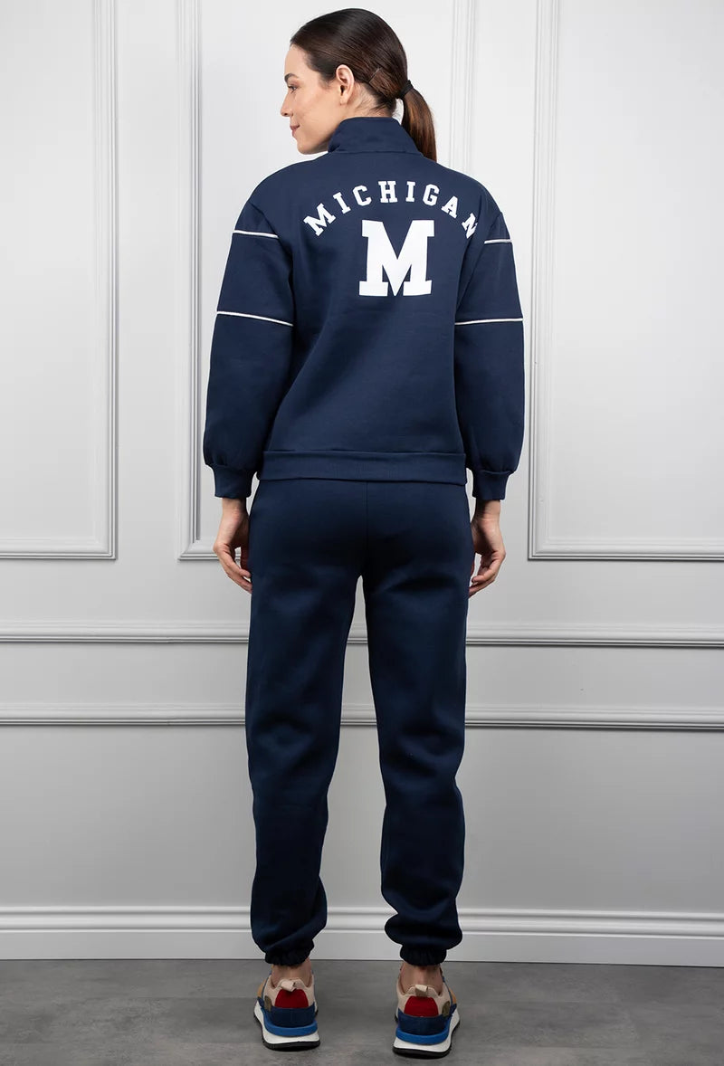 Letter zipper casual sports two-piece set - MYSTERYBOXS