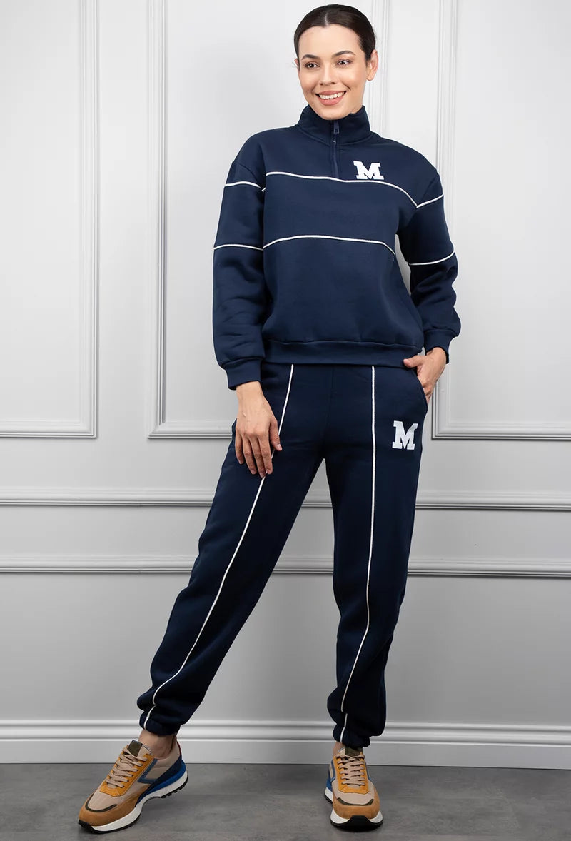 Letter zipper casual sports two-piece set - MYSTERYBOXS
