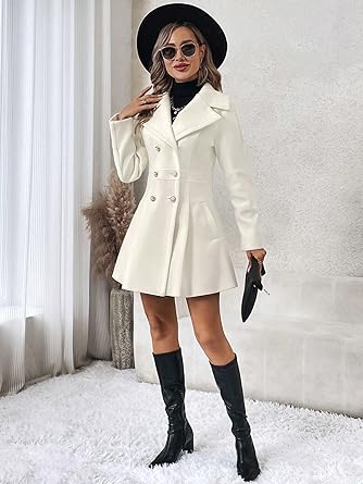 Women’s Elegant Double-Button Lapel Overcoat - MYSTERYBOXS