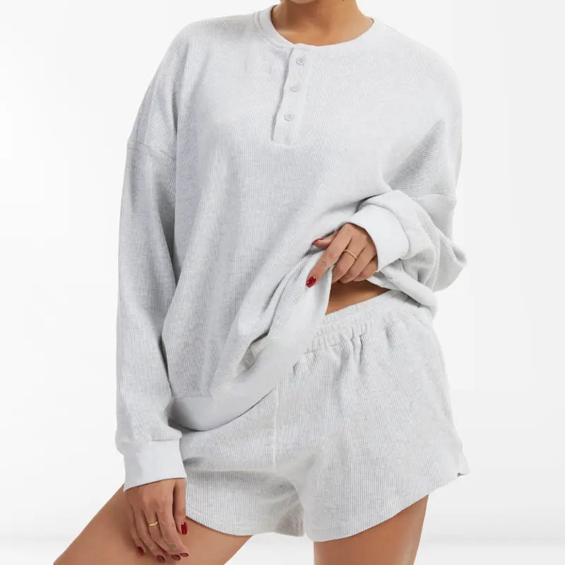Women's Loose Waffle Knit Set - MYSTERYBOXS