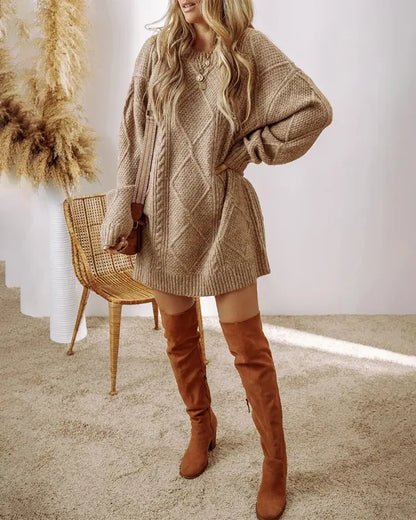 knitted twist textured sweater skirt - MYSTERYBOXS