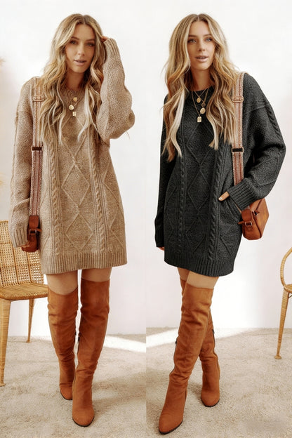 knitted twist textured sweater skirt - MYSTERYBOXS