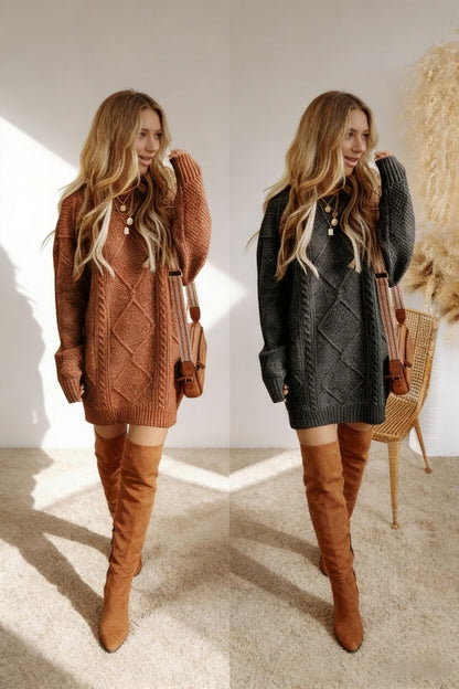 knitted twist textured sweater skirt - MYSTERYBOXS