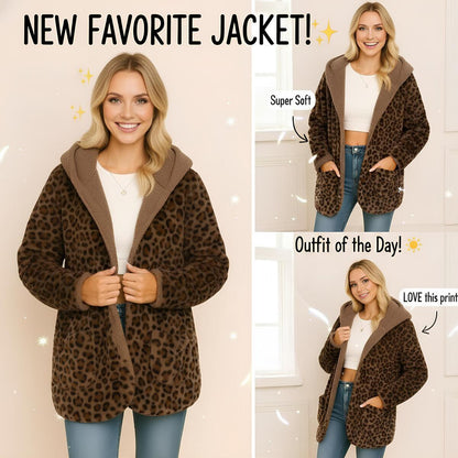 Leopard print hooded jacket - MYSTERYBOXS