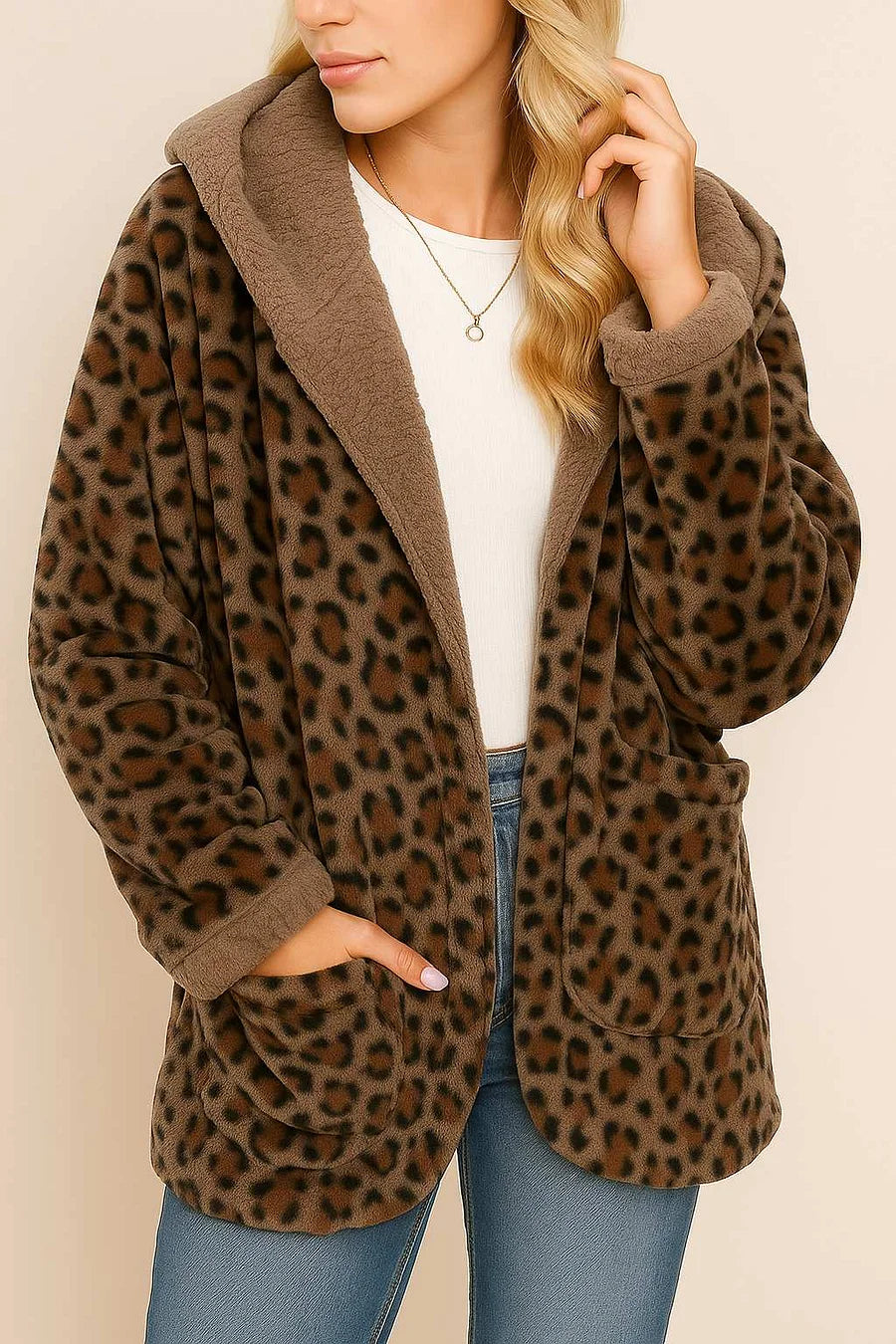 Leopard print hooded jacket - MYSTERYBOXS
