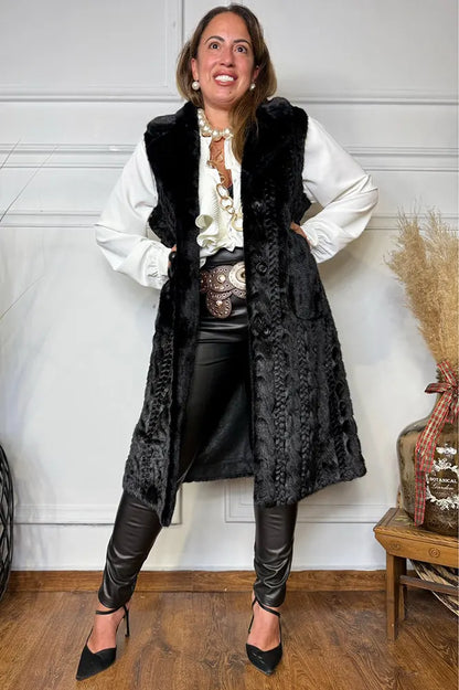 Women's fur-lined long coat - MYSTERYBOXS