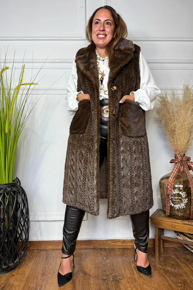 Women's fur-lined long coat - MYSTERYBOXS