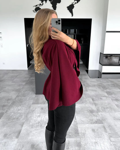 Audrey cape coat with belt - MYSTERYBOXS