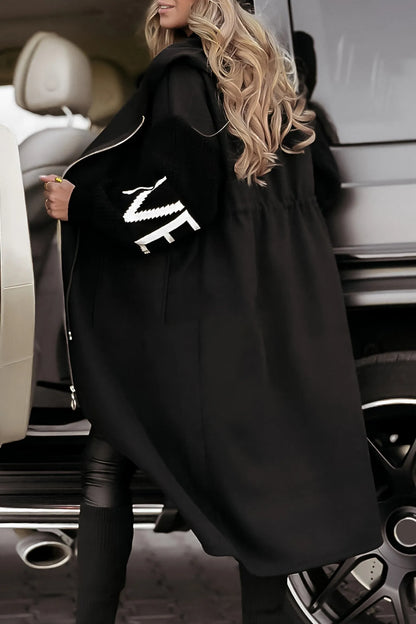 Women's Casual Patchwork Knitted Hooded Long-Sleeved Jacket - MYSTERYBOXS