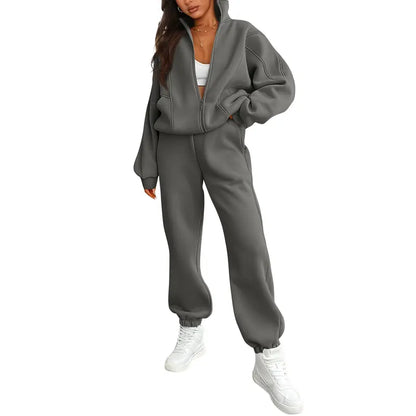 Fall-Winter Fleece Sweatshirt & Pants Set
