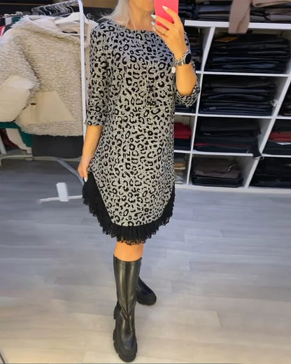 Slimming leopard print dress - MYSTERYBOXS