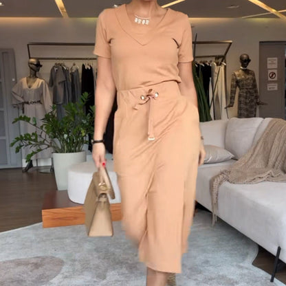🌸Summer Sale🌸Women's V-Neck Tops and Skirts - MYSTERYBOXS