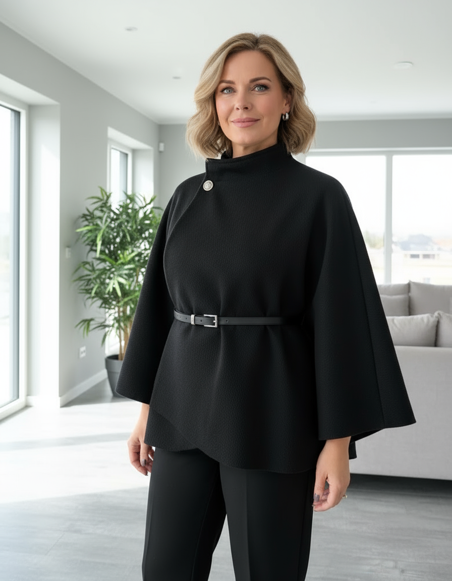 Audrey cape coat with belt