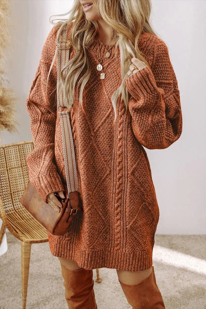 knitted twist textured sweater skirt